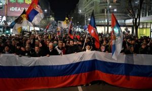 4.000 de persoane au manifestat la Belgrad în sprijinul acțiunilor Rusiei în Ucraina