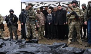 IMAGINILE ZILEI: Ursula von der Leyen și Josep Borrel, printre ruinele și morții din Ucraina. Ce i-au promis lui Zelenski