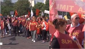 PROTEST al Poștei Române: 2.000 de angajați în Piața Victoriei