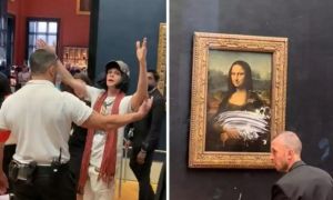 Incident la Muzeul Luvru. Un turist a aruncat cu TORT în ”Mona Lisa”