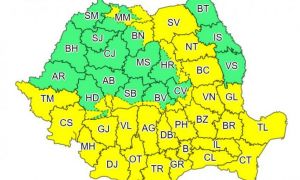 ANM: Cod galben de furtuni în 33 de județe și în București, valabil până luni dimineață