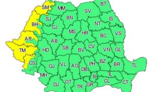  ANM: Cod galben de vânt puternic în 5 județe din vestul țării; informare de precipitații în majoritatea regiunilor