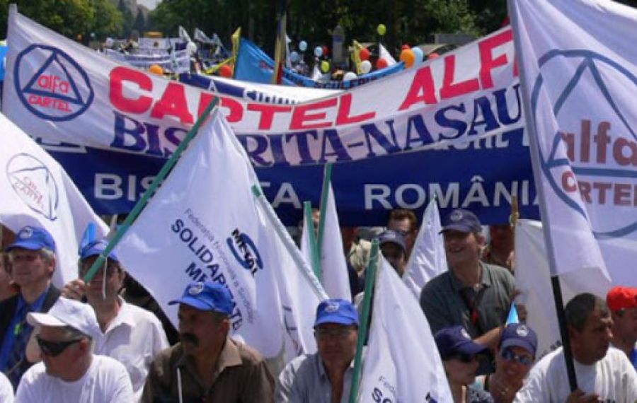 Sindicaliștii Cartel Alfa au ieșit în stradă: Protest în fața Ministerului Economiei