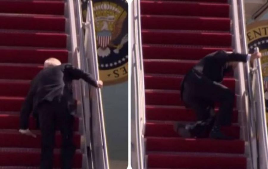 Joe Biden s-a împiedicat și A CĂZUT pe treptele aeronavei Air Force One 