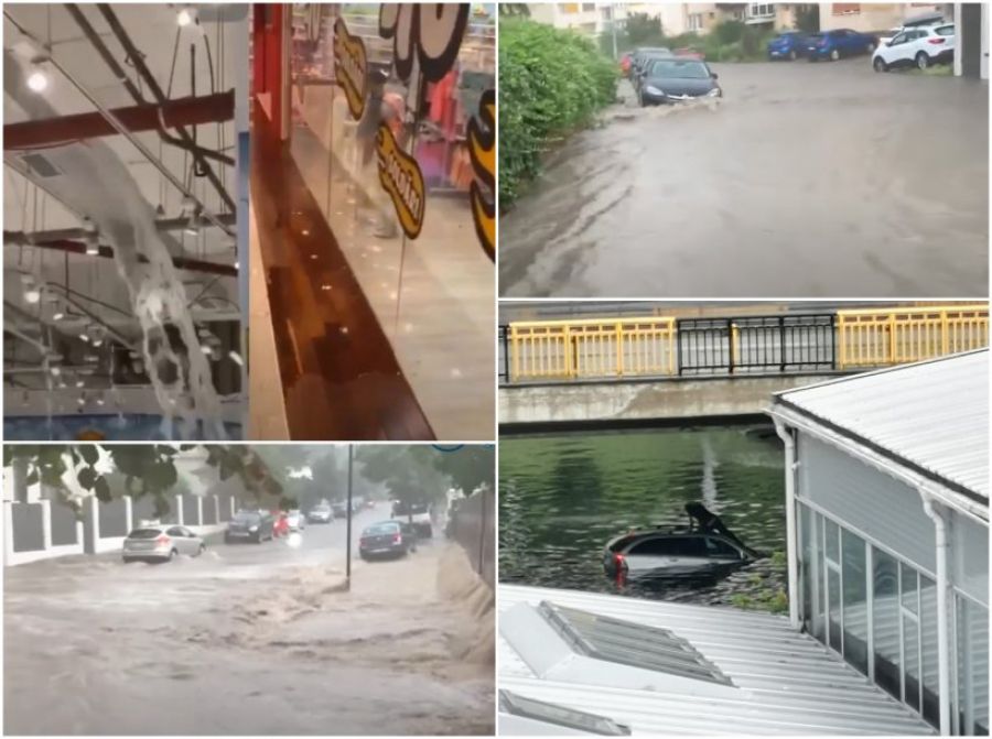 Ploile torenţiale au făcut PRĂPĂD în Cluj. Tavanul unui mall a cedat