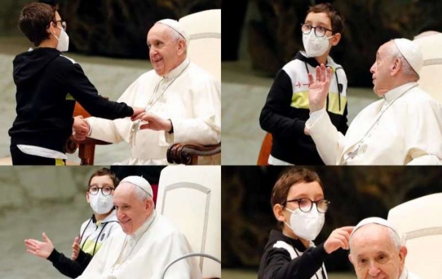IMAGINILE ZILEI: Ce a făcut un băiețel în preajma Papei Francisc