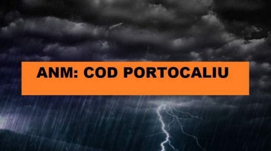 COD PORTOCALIU: instabilitate atmosferică accentuată, vijelii puternice, ploi abundente