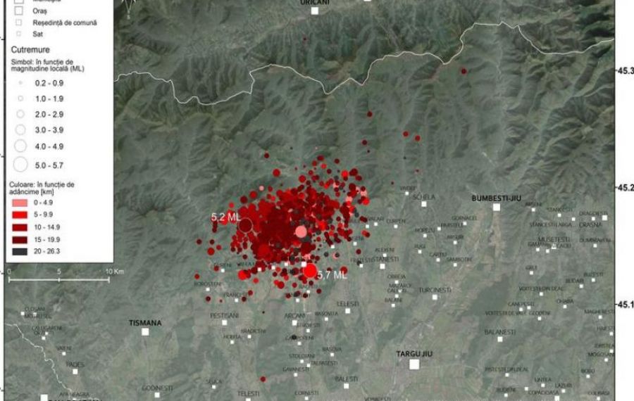 810 cutremure s-au produs în zona Gorj în ultima perioadă. Analiza INFP