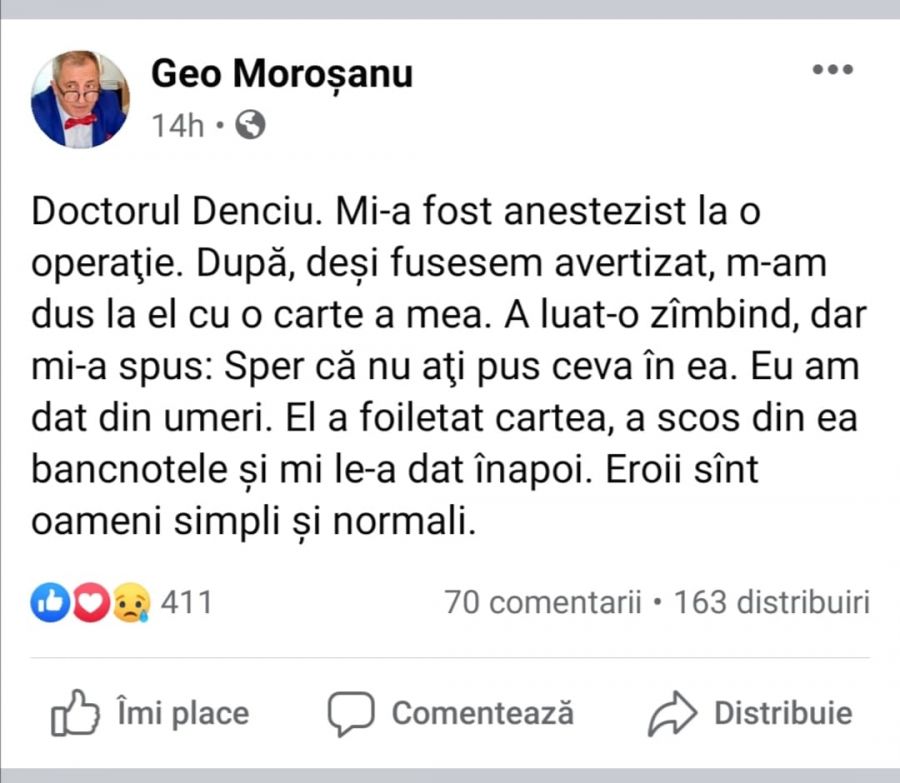 Judecătorul Gheroghe Moroșanu, autodenunț pe Facebook pentru dare de mită: 'A scos bancnotele și mi le-a dat înapoi”